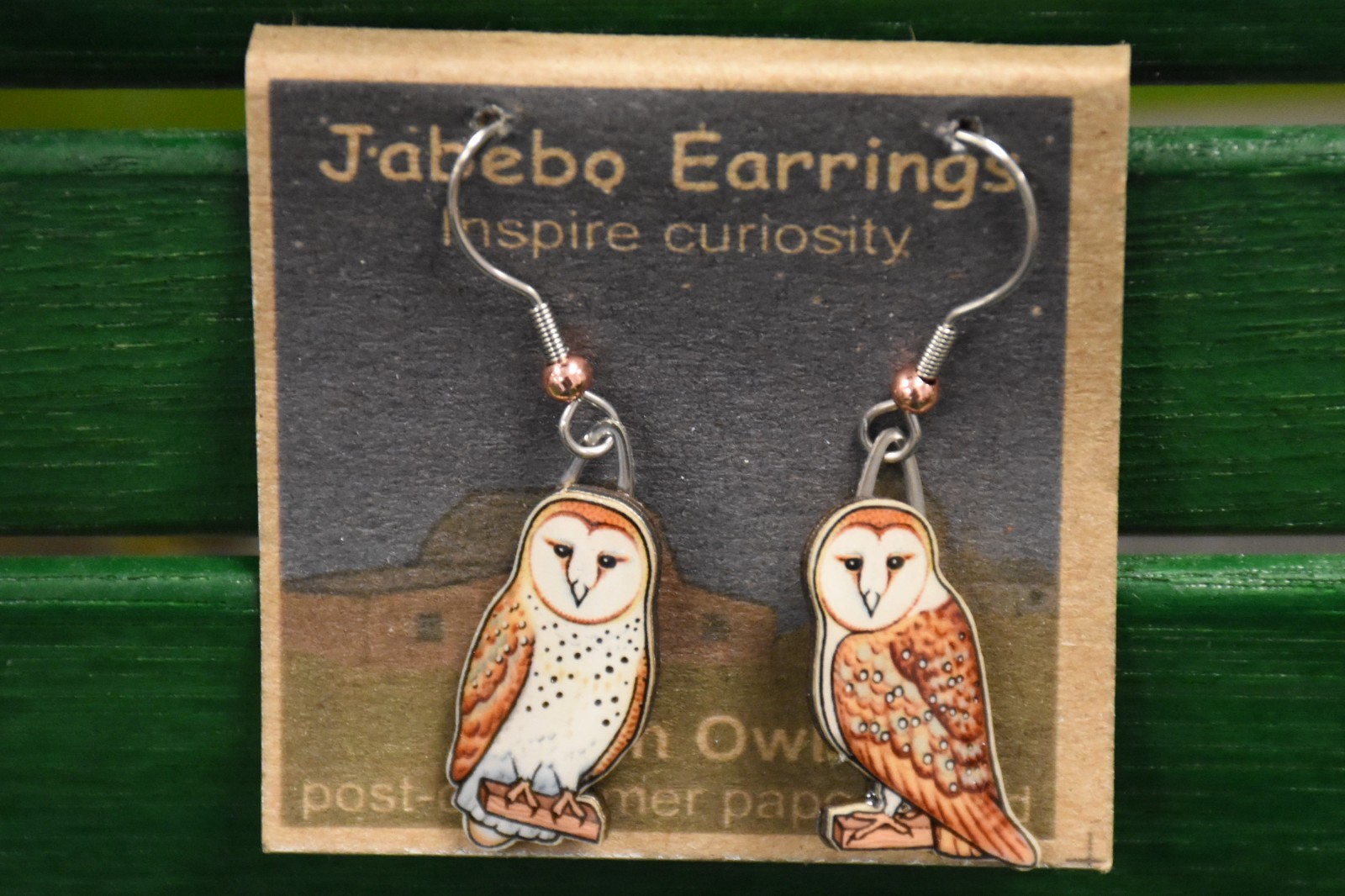 Jabebo Earrings Barn Owl