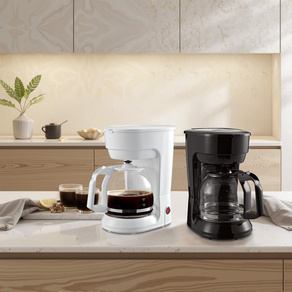 12 Cup Black Coffee Maker with Removable Filter Basket