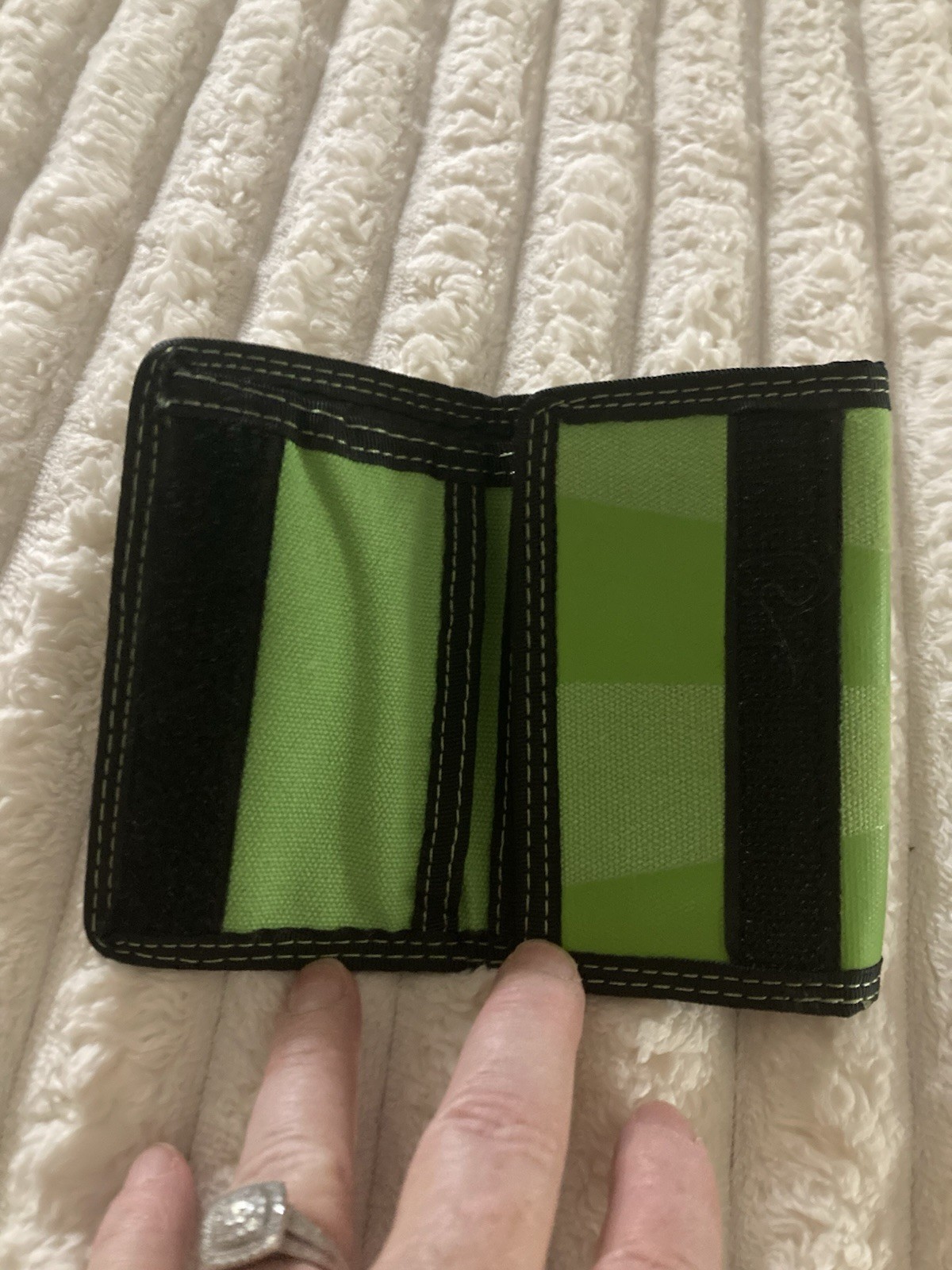 Vintage Disney Phineas and Ferb canvas green trifold wallet