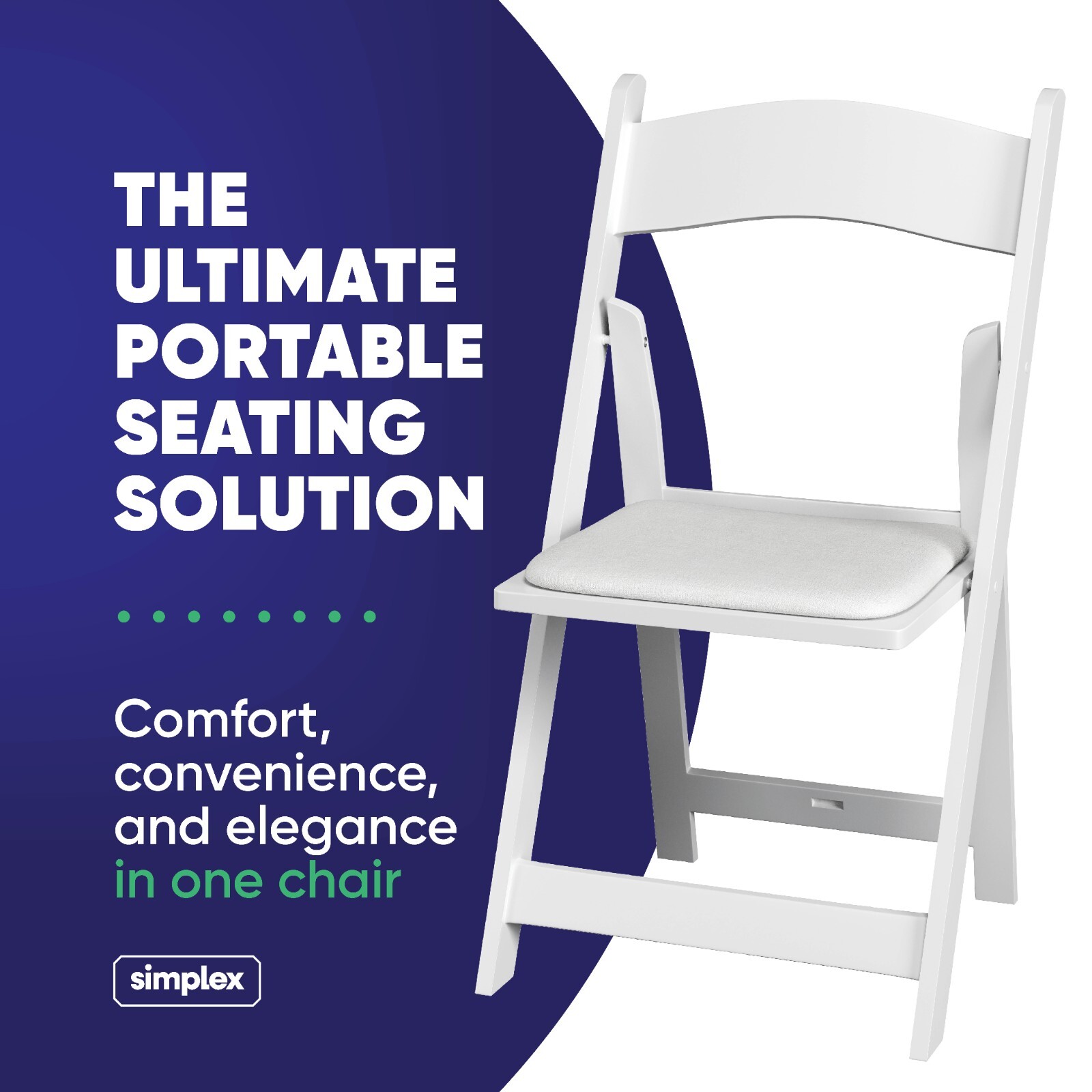 Folding Chairs Indoor/Outdoor Folding White Chairs for Events