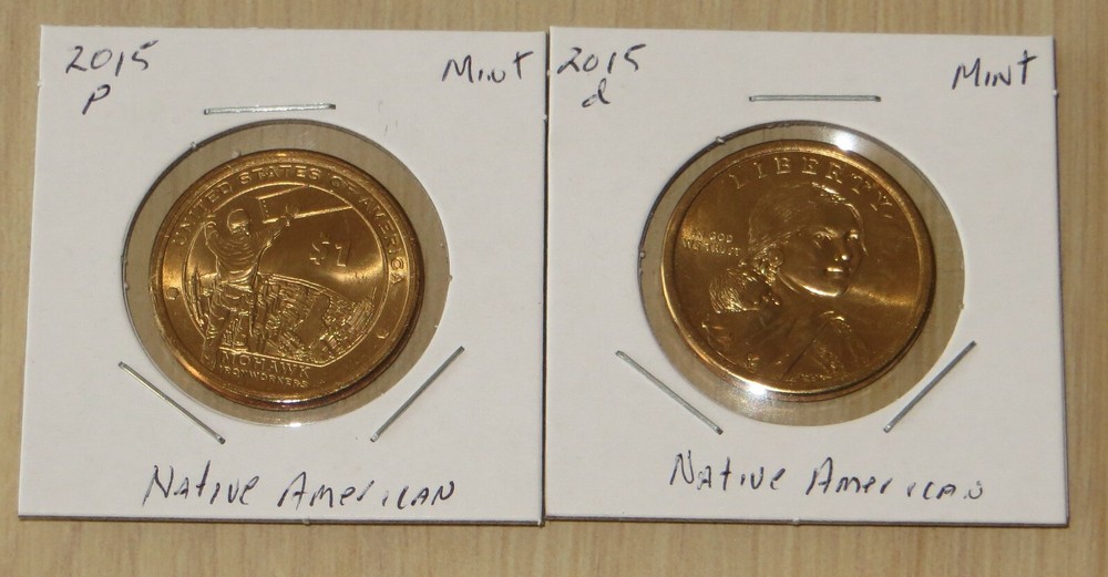 2015pd US Mint Native Americans Dollar 10P13-14 Mohawk Iron Workers