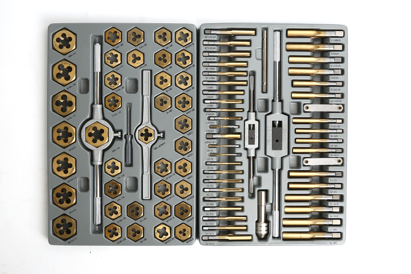 86PC Tap And Die Set SAE METRIC Tools, Metal Case Tapping Thread Cutting Kit Set