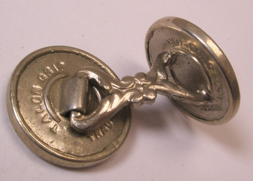 Embossed White Gold Front SINGLE Vintage Cuff Link replacement lost/broken aa154