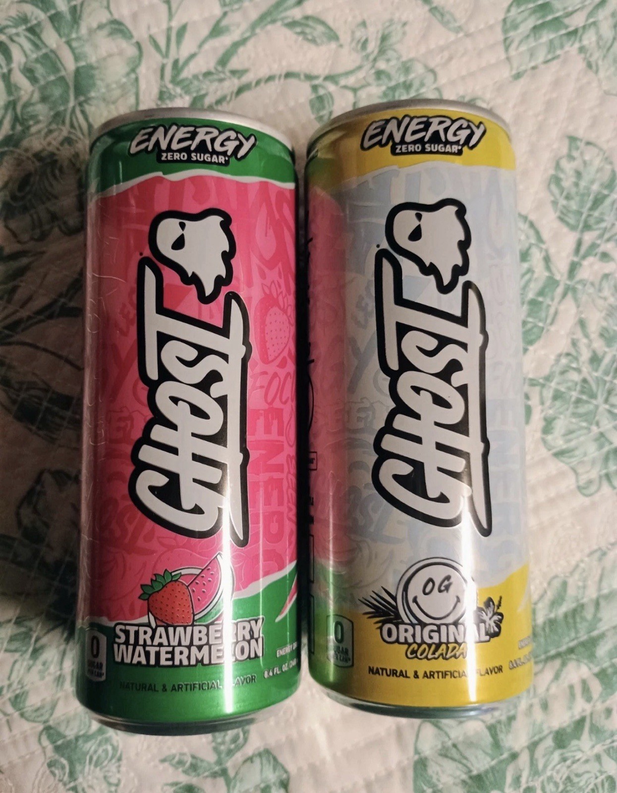 Ghost Energy Mini Can 2 Pack! OG Colada And Strawberry Watermelon