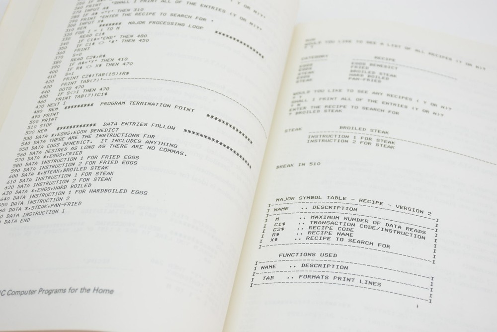 Radio Shack Using the TRS-80 in Your Home Basic Computer Programs 62-2069