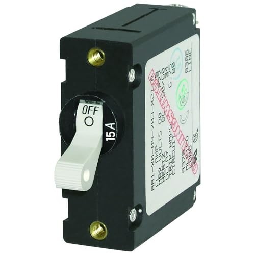 A-Series Toggle Single Pole Circuit Breakers White 15a