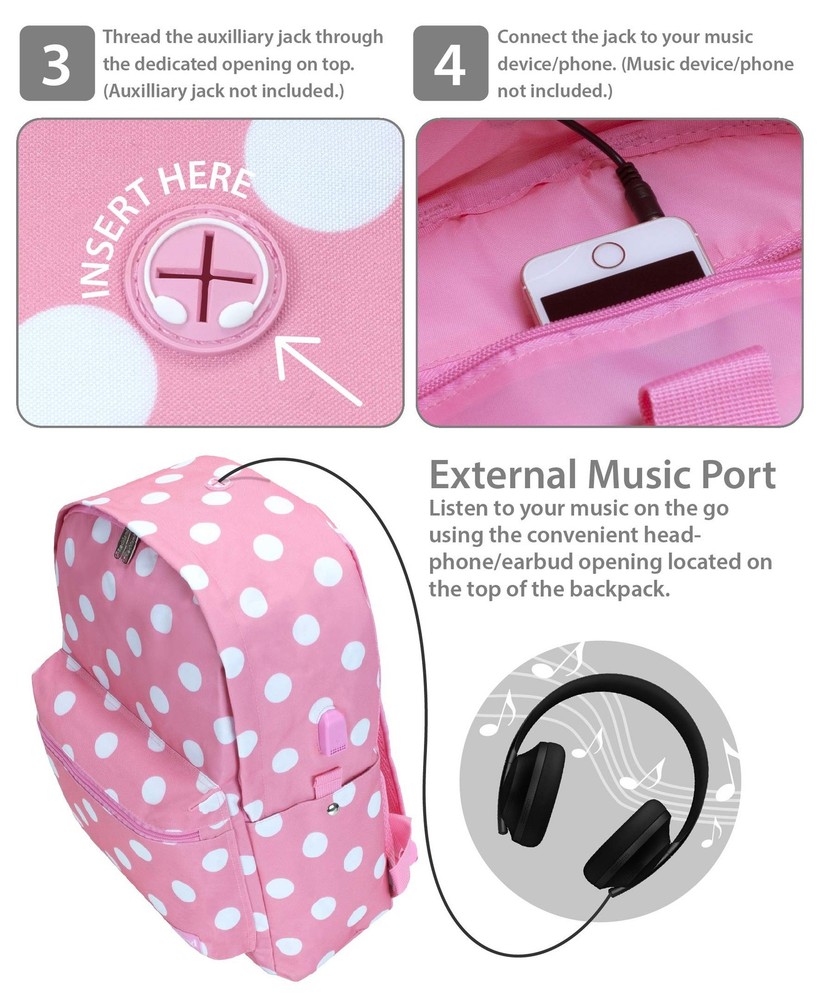 Classic Laptop Backpack Large Pinkdot