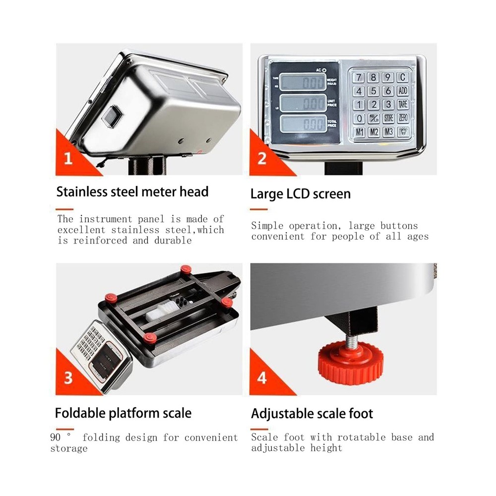 660lb Floor Weight Computing Postal Scale - Digital Large Platform Scale LB/K...