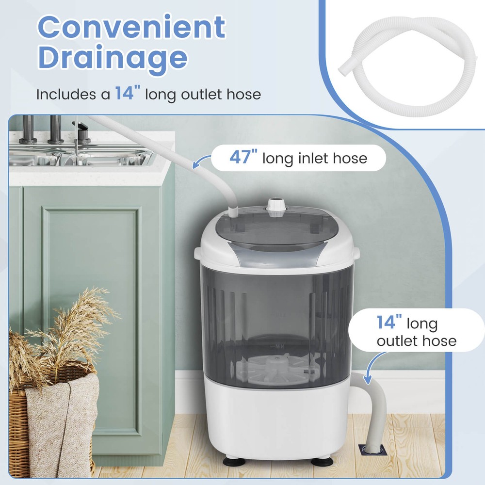 Portable Mini Washing Machine w/ Rotary Controller 5.5 lbs Washing Capacity