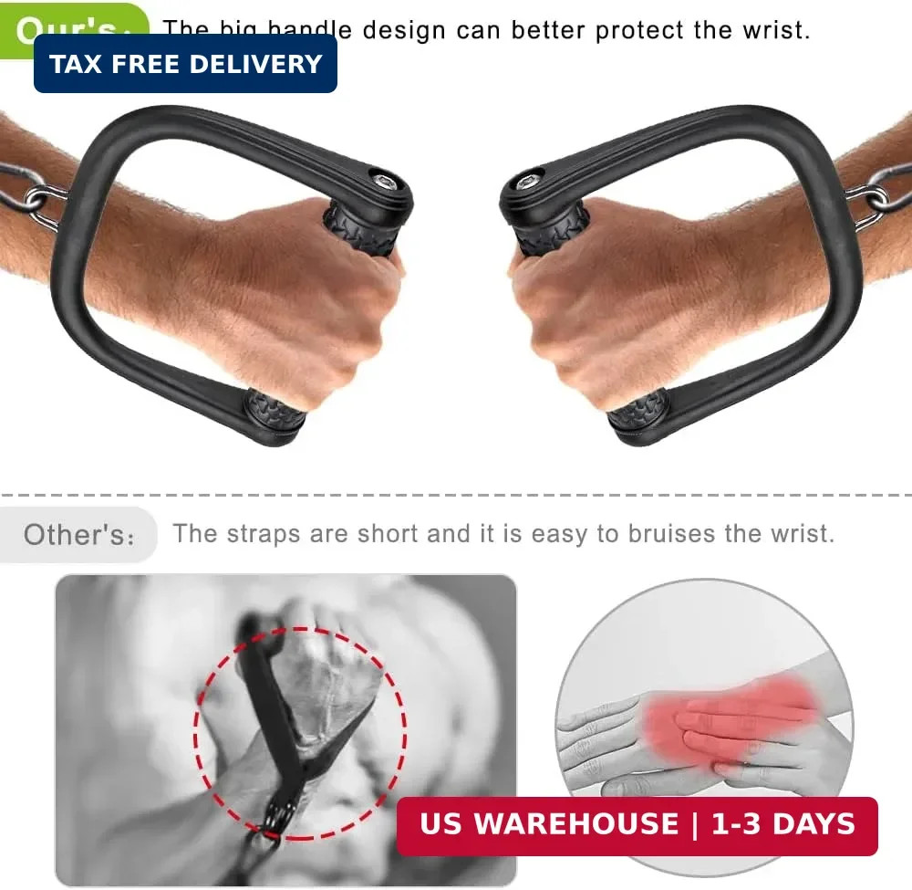 BeneLabel D Handle Cable Attachment, Cable Attachments for Gym, Non-Slip and Com
