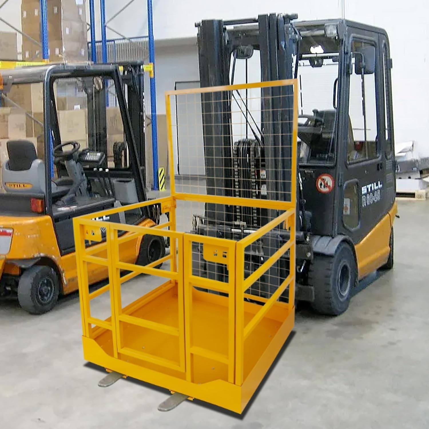 Forklift Safety Cage, 43" x45" Forklift Man Basket,1400 LBS Capacity Platform