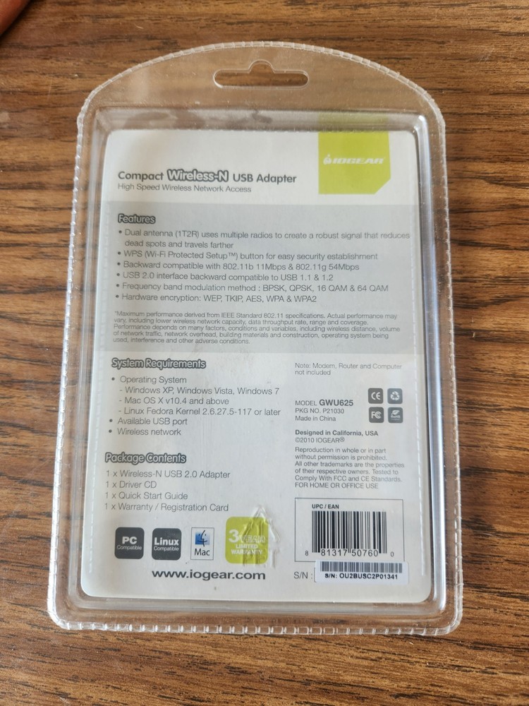 Iogear Compact Wireless-N USB Adapter