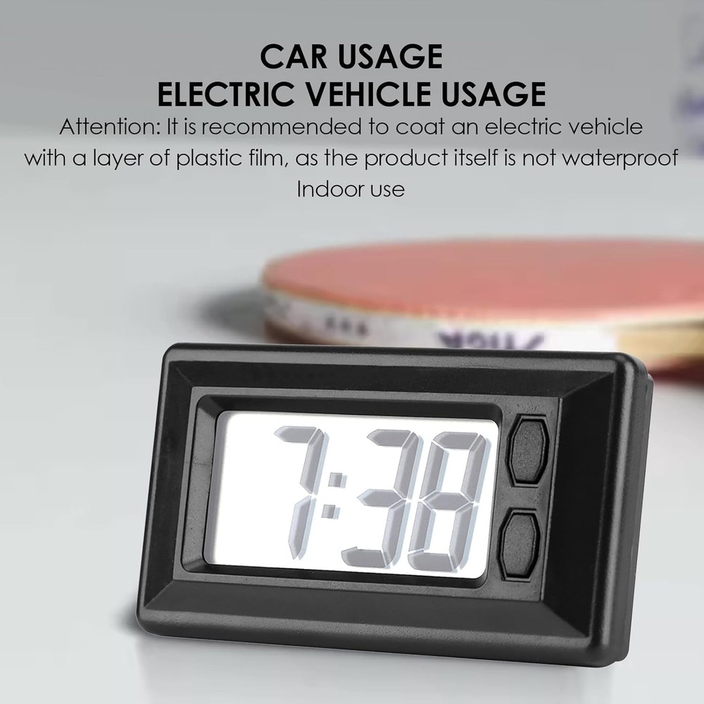 Ultra Thin Digital Clock, Self Adhesive LCD Digital Electronic Clock with Cal...