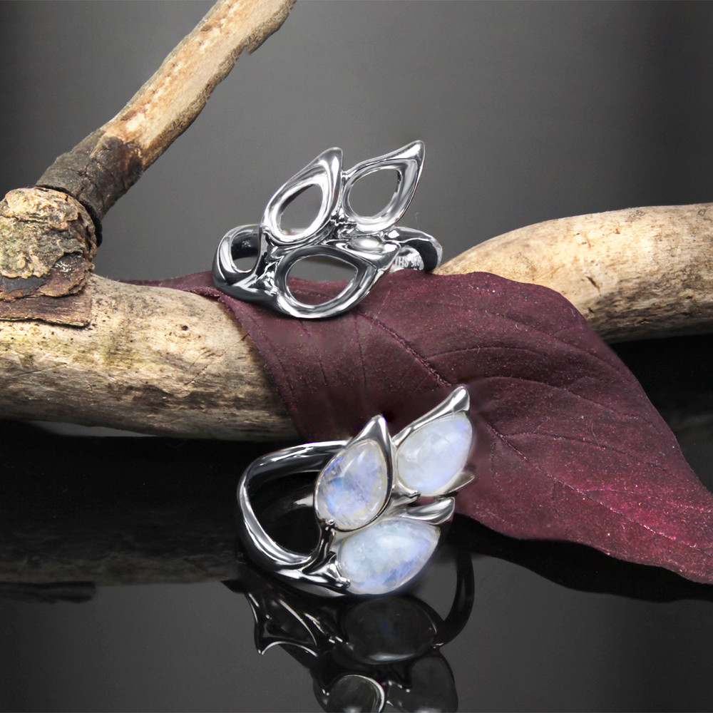 925 Silver Ring Blank – Multi-Stone Setting | Teardrop | DIY Gemstone Ring Base