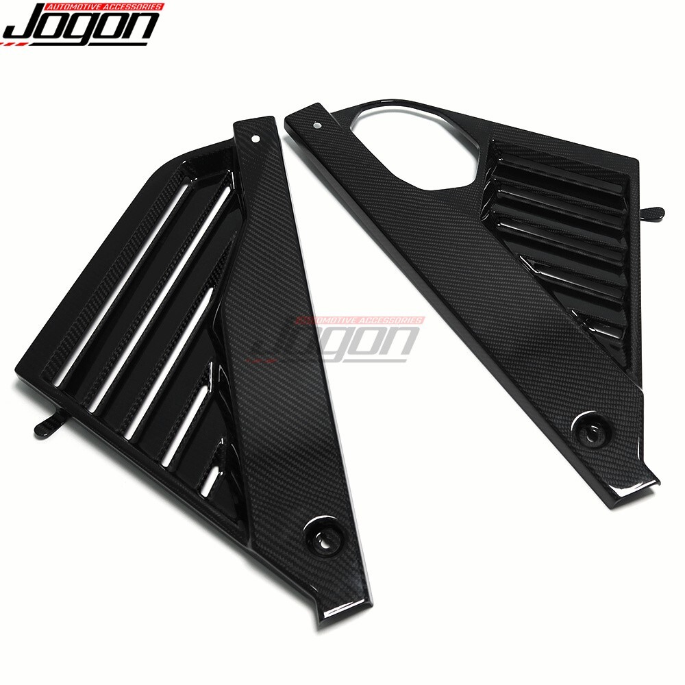 2PC Real Carbon Intake Engine Side Panel Trim For Corvette C8 Stingray Coupe 20+