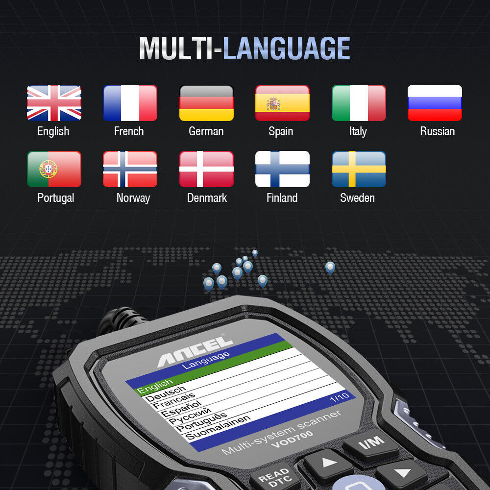 ANCEL VOD700 OBD2 Scanner For VOLVO Diagnostic Tool Full Systems Code Reader