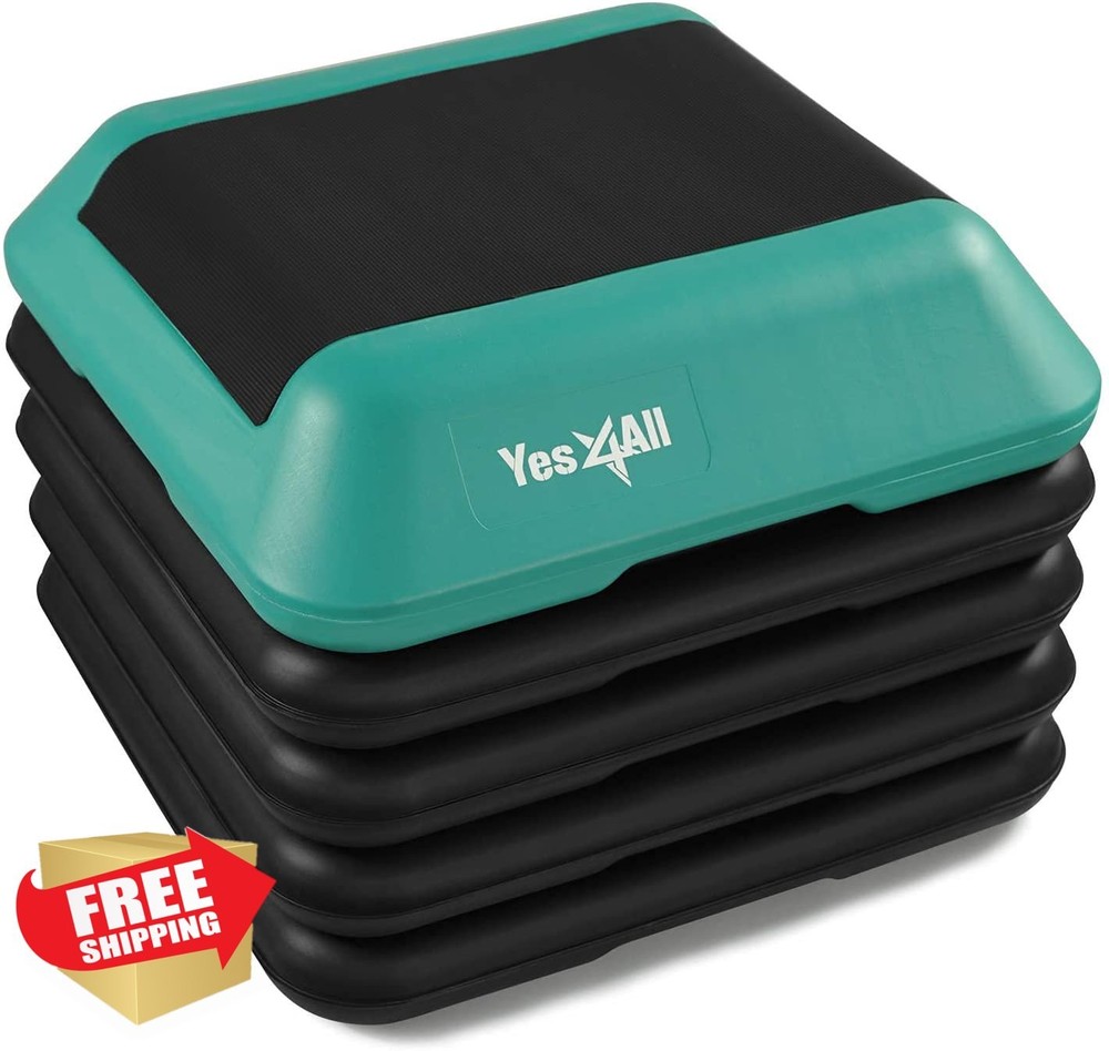 Yes4All Aerobic Step Platform Stackable Risers Adjustable Height