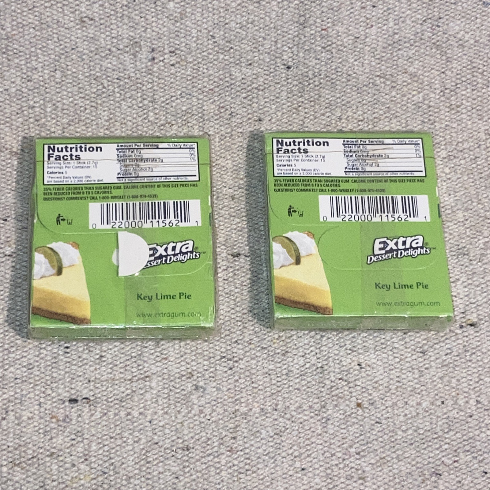Wrigley’s Key Lime Pie Extra Dessert Delights Chewing Gum Sealed 2 New Packs