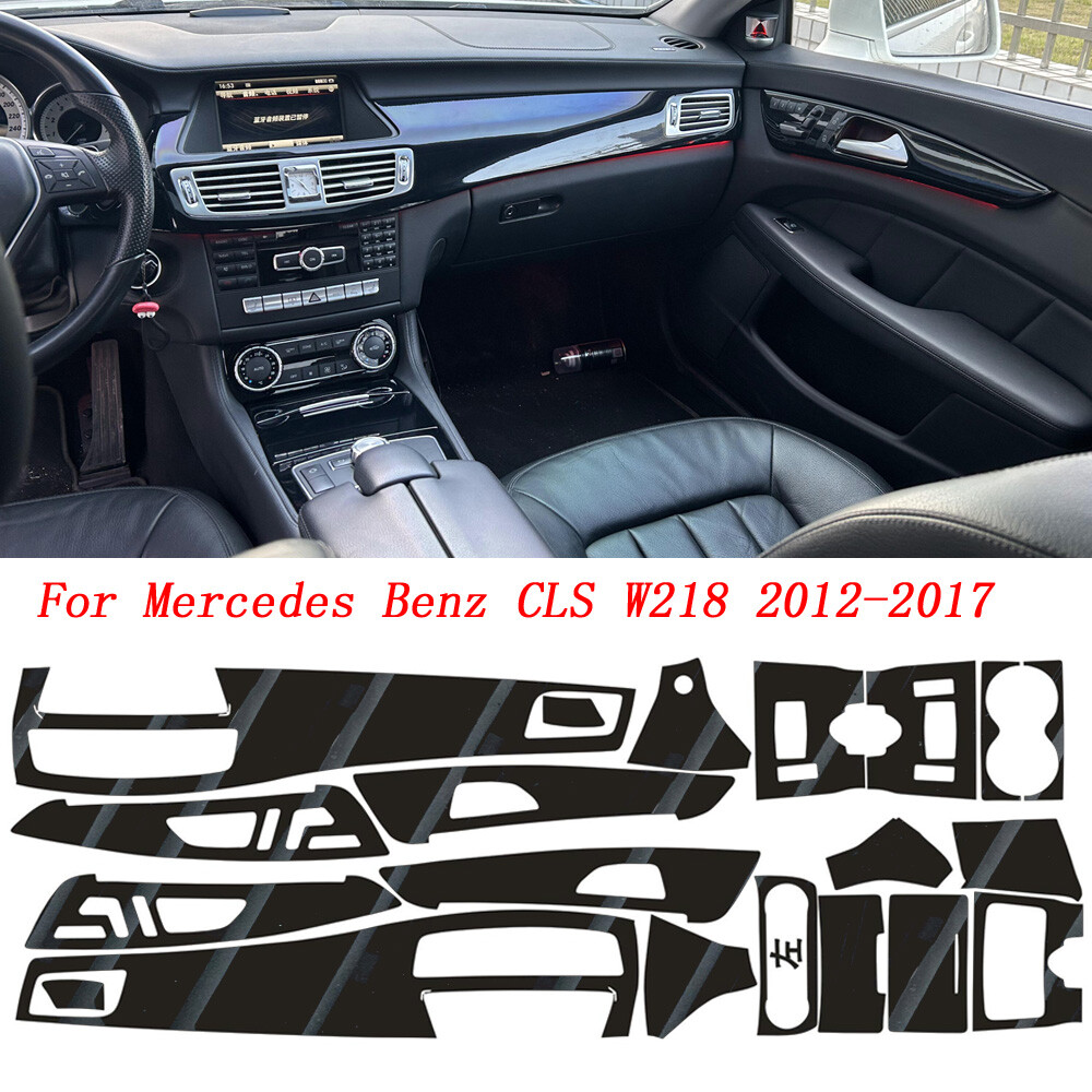 For Mercedes Benz CLS W218 2012-17 glossy black Pattern Interior DIY Trim Decals