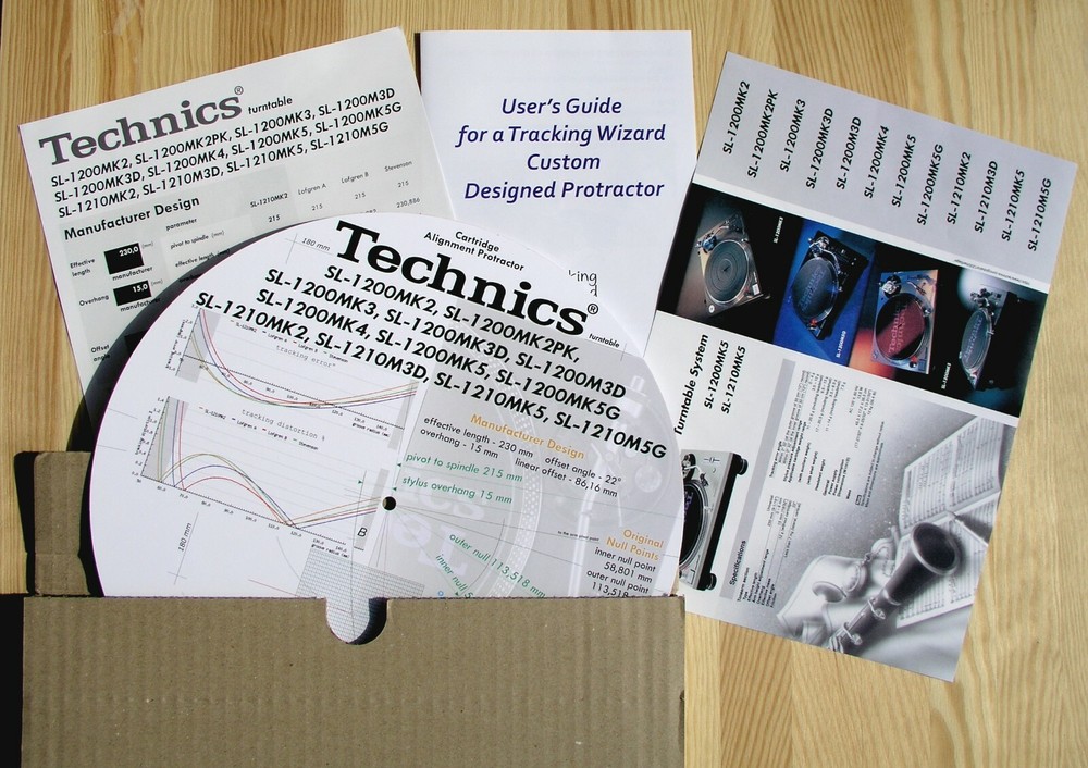 Technics SL-1200 Mk2-Mk5 & SL-1210 series Custom Designed Alignment Protractor