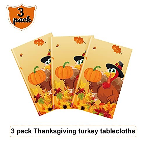Pieces Thanksgiving Tablecloths Fall Leaf Tablecovers Turkey Tablecloth 3