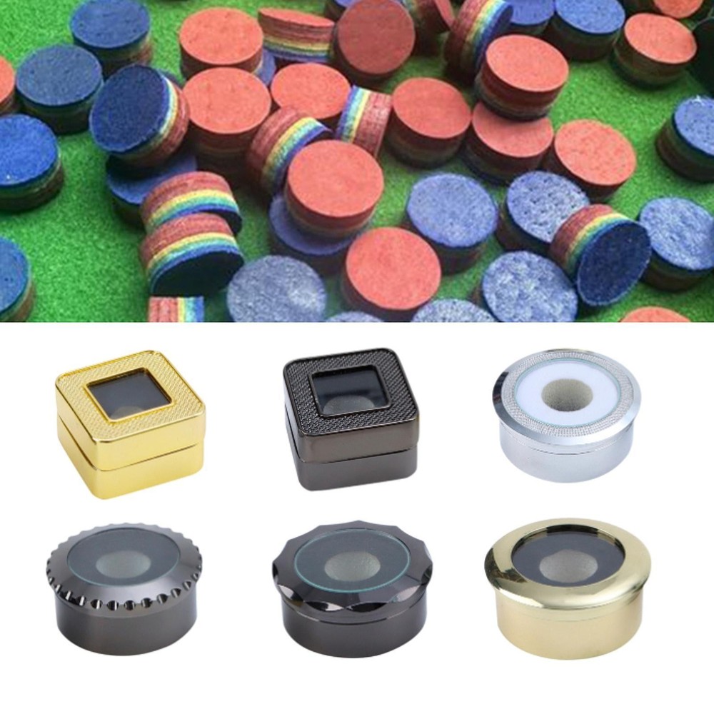 Billiard Tips Storage Box Billiard Accessories Turn-lock Pool Cue Tips Case for