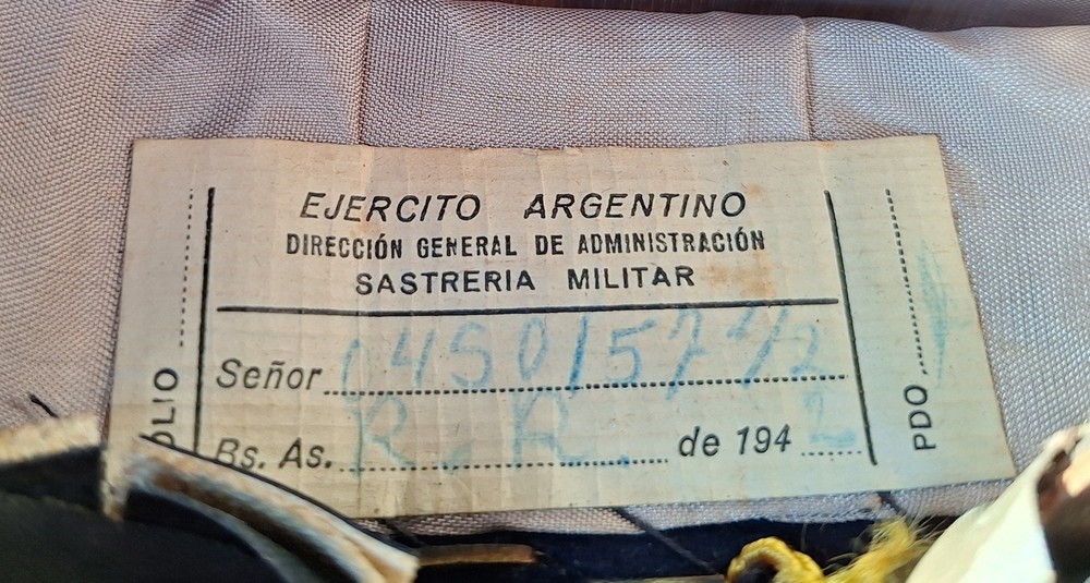 WW II PRE 1943 PERON REVOLUTION ARGENTINA ARMY EMBROIDERY GENERAL WITHE HAT CAP