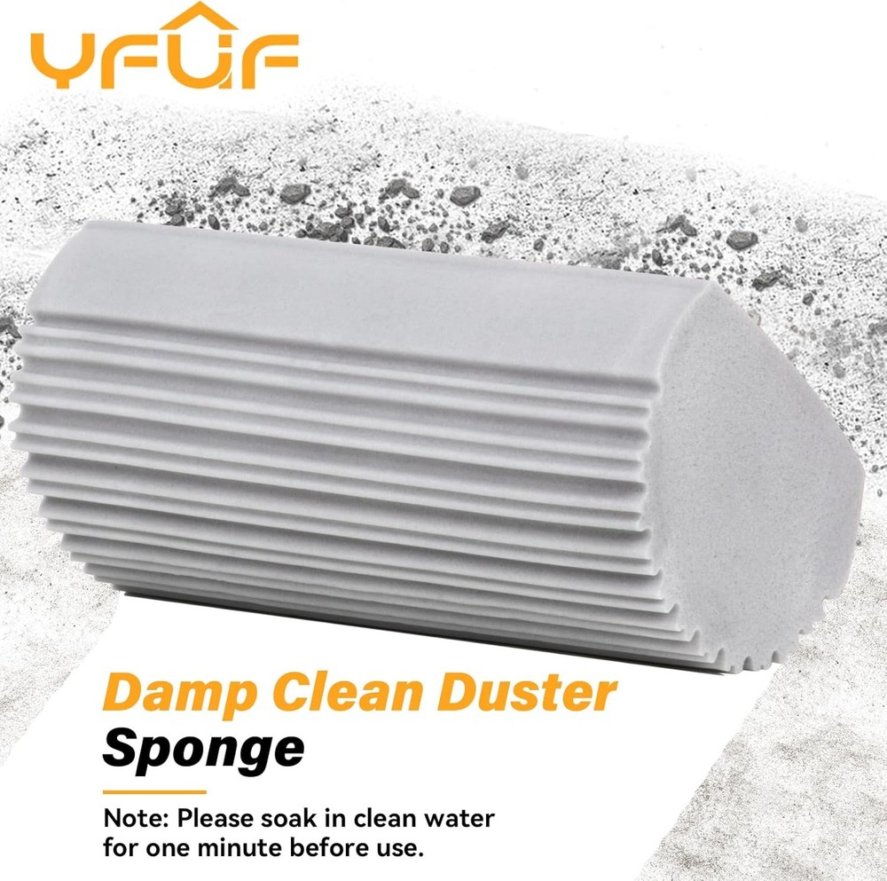 2-Pack Damp Clean Duster Sponge, Magic Sponge Eraser Baseboard Cleaner Tool, Dus