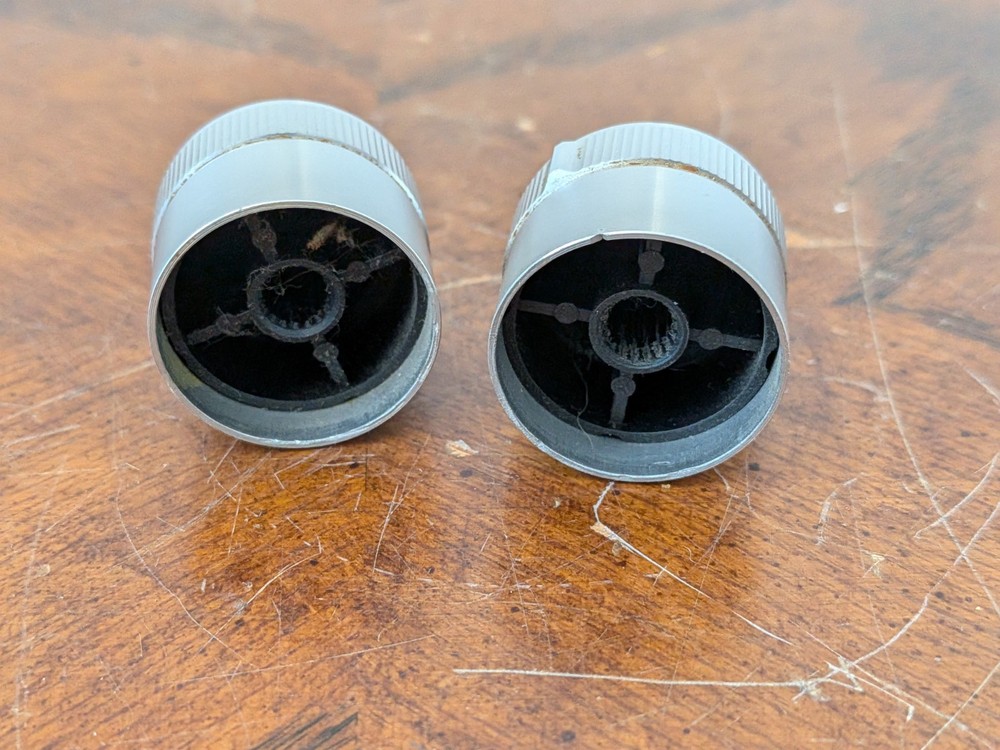 Pair Silver Stereo Knobs