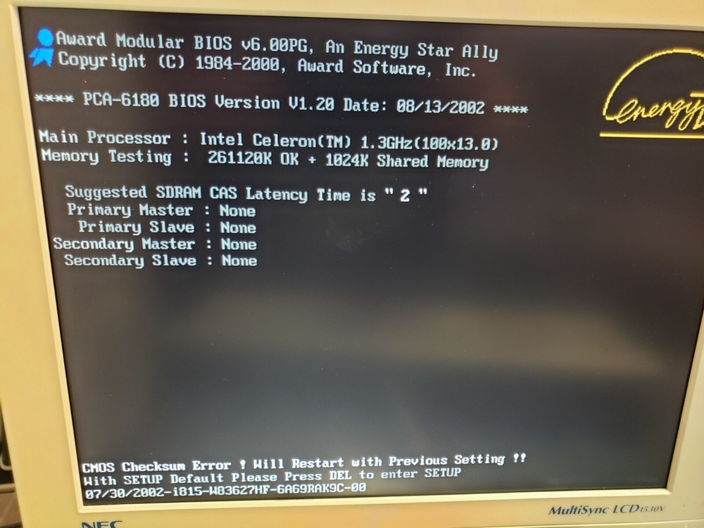 Advantech PCA-6180 B1 Single Board Computer SBC Celeron 1.3GHz 256MB Tested