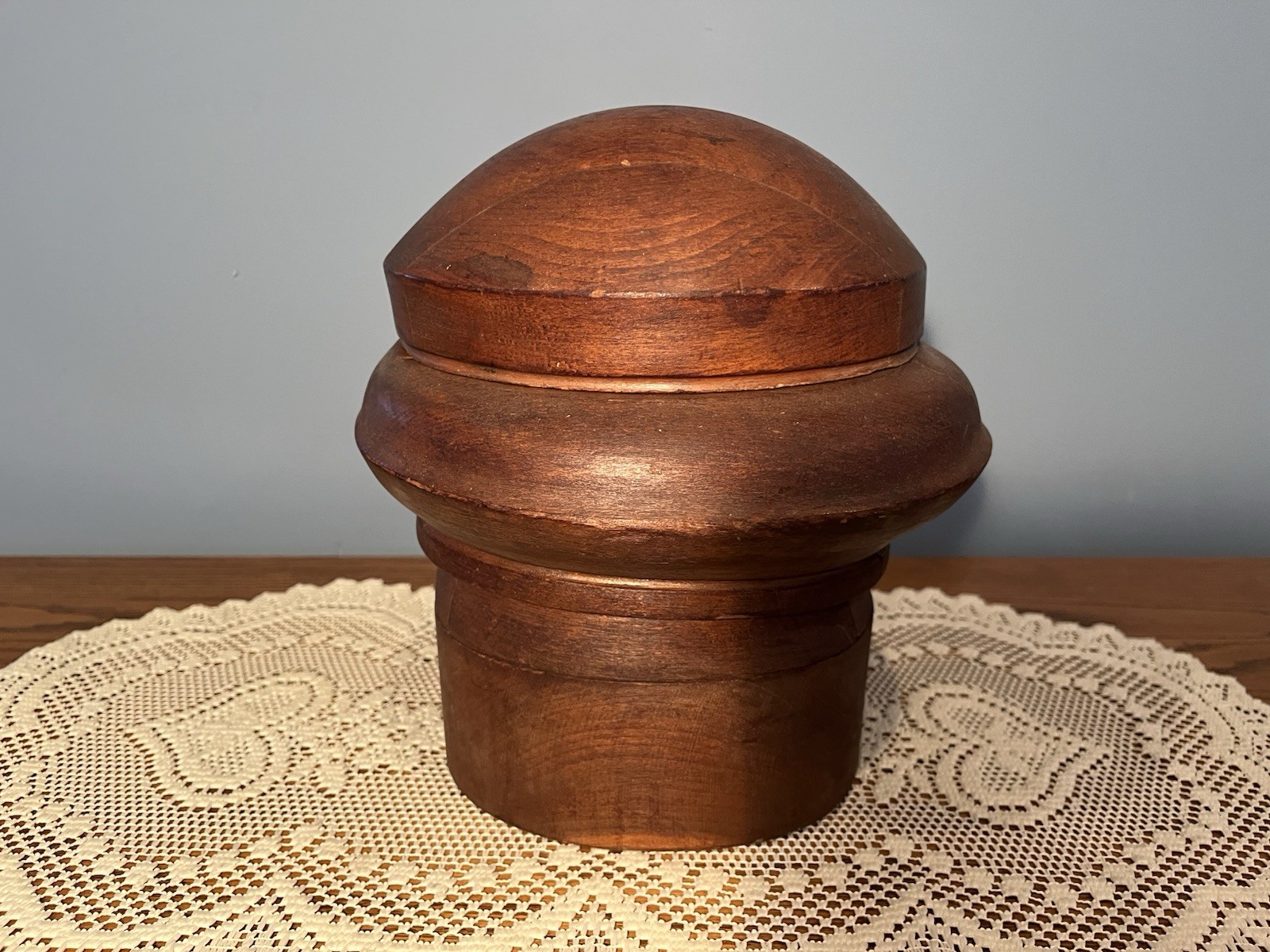 Antique Multi-Piece Wood Millinery Puzzle-Form Hat Block/Mold