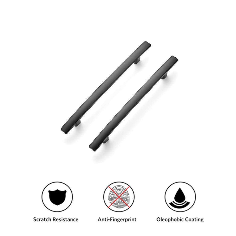10 Pack | 7-1/4'' Curved Cabinet Pulls Matte Black Kitchen Drawer Pulls Arch ...