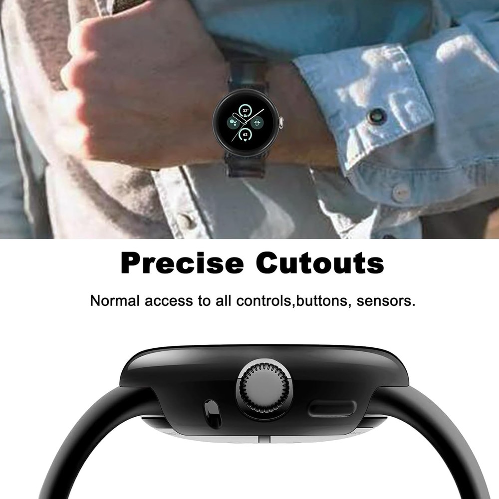 3-Pack Soft TPU Cases for Google Pixel Watch (41mm) with Screen Protector