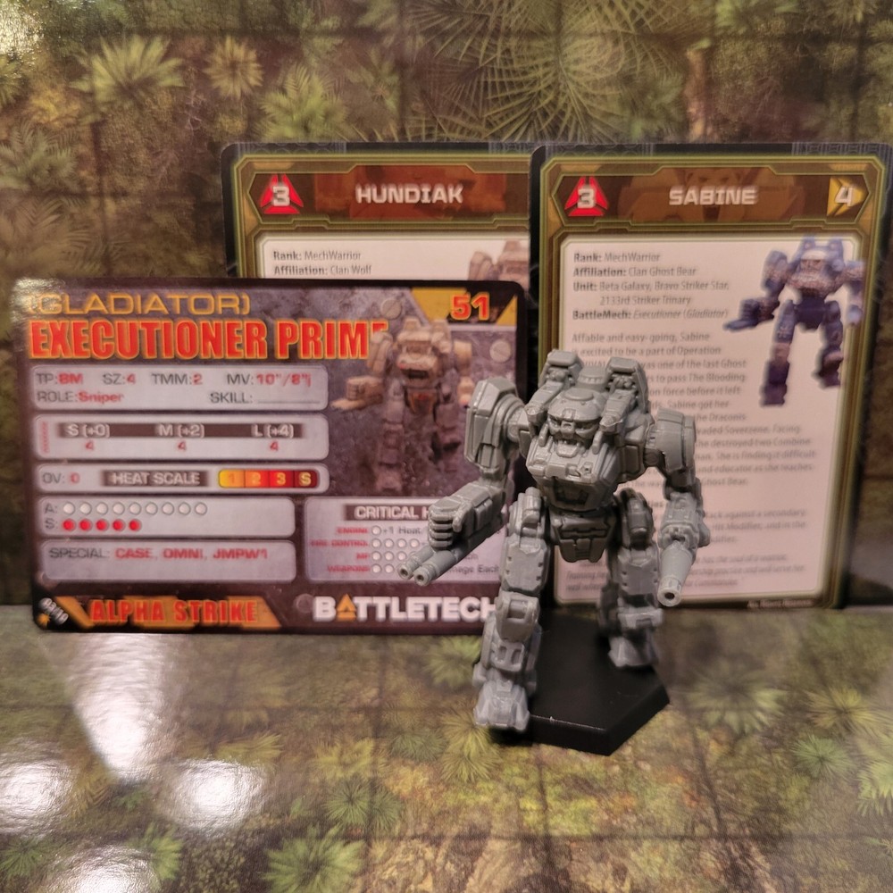 BattleTech Miniatures - Executioner/Gladiator Mech & Cards - Clan Invasion