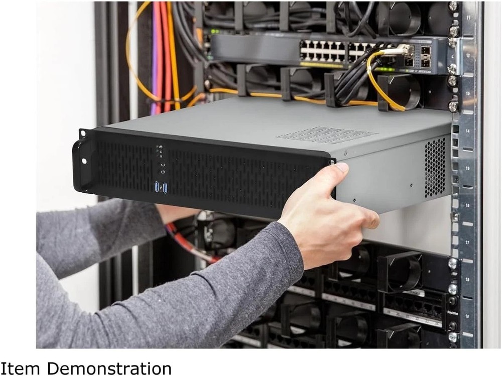 Silver/Black 2U Server Chassis, ATX Compatible