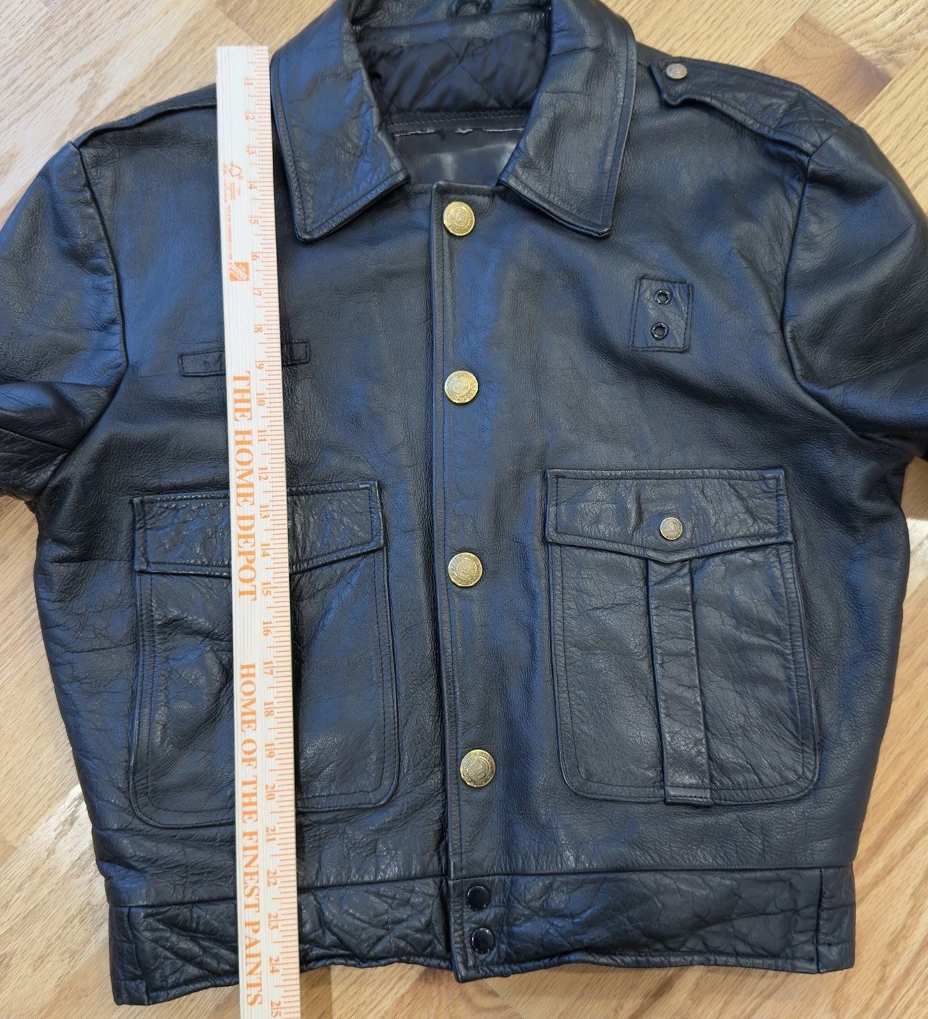 Vintage Chicago Cop Shop CPD Leather Police Jacket Mens 40 Black Patrol