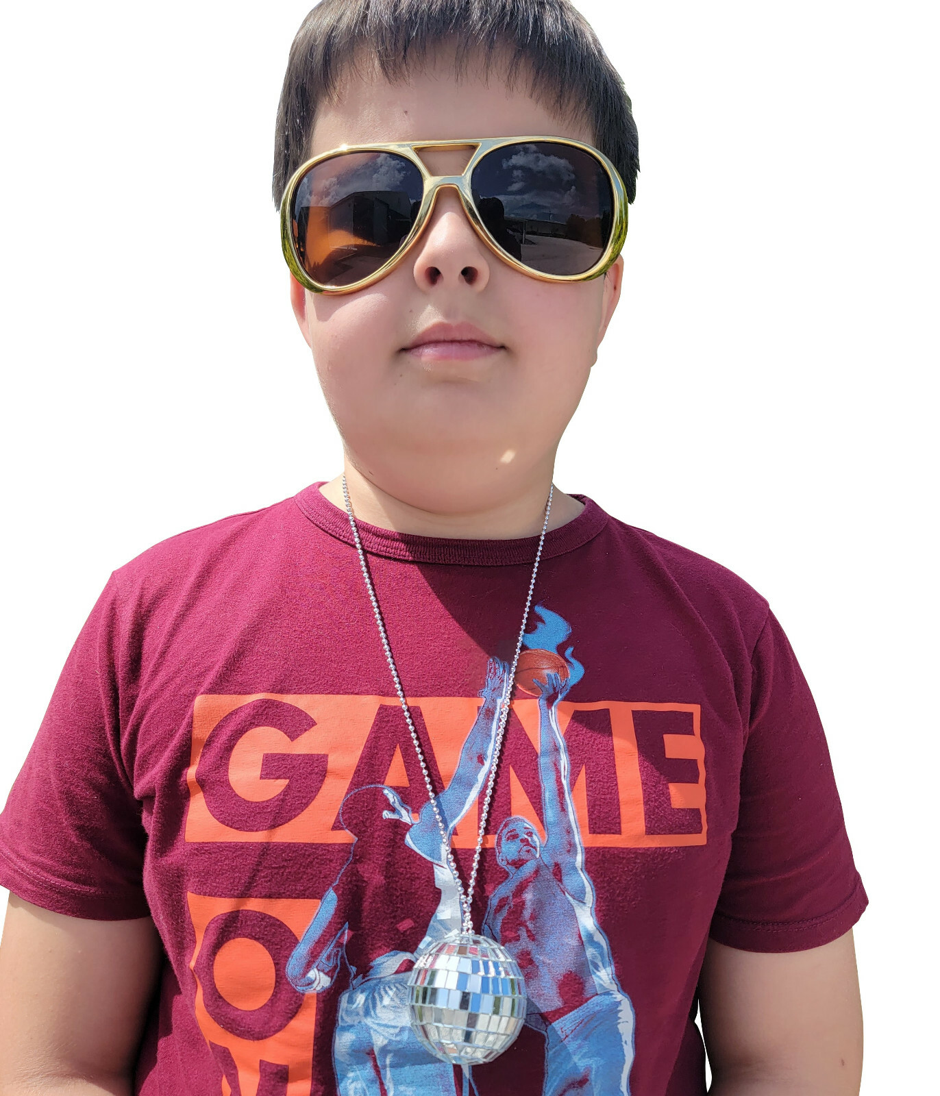 2 Pack - Silver 70s Bling Mirror Disco Ball (2") 26" Chain Necklace Costume DJ