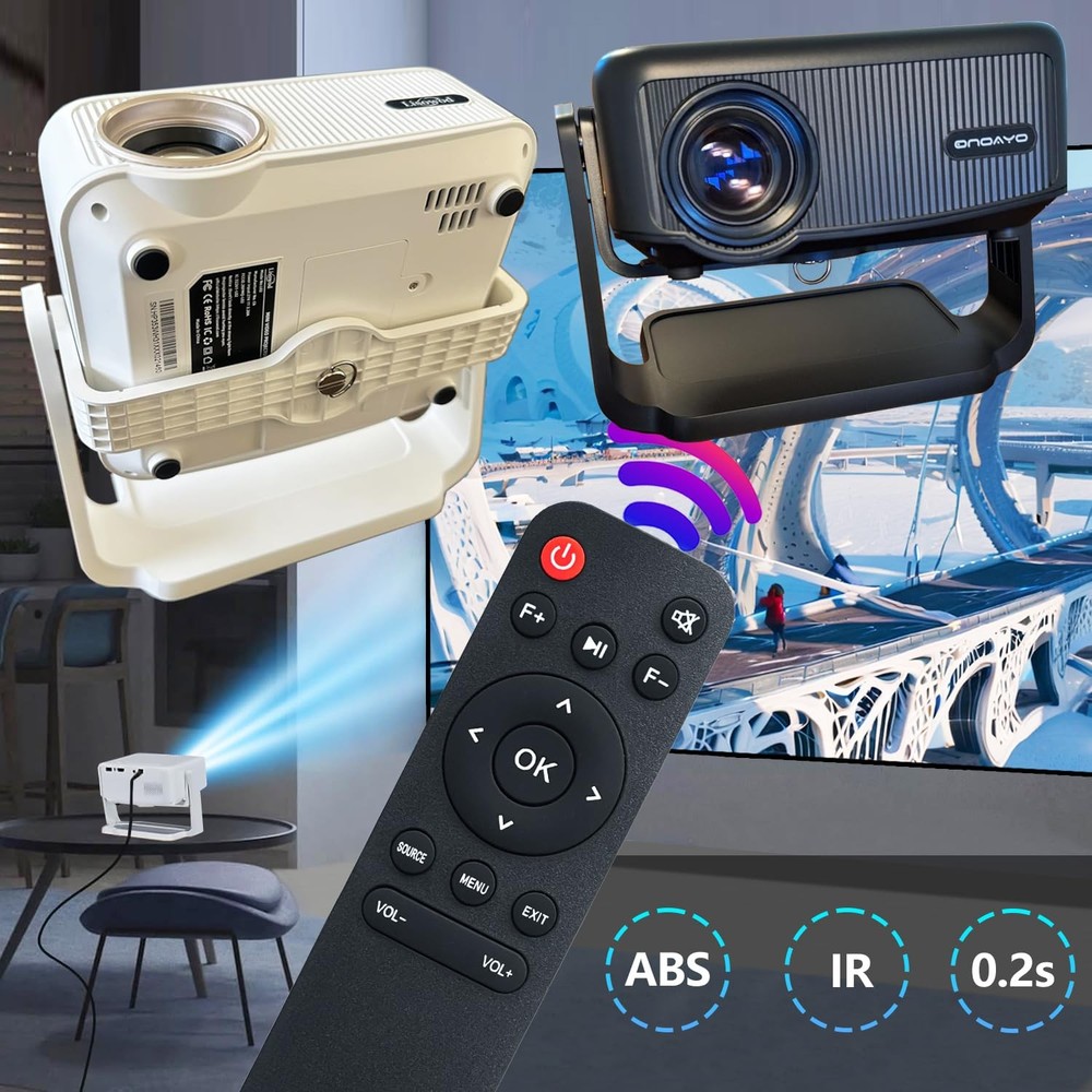 Molgoc Replacement Remote for Portable Projector,Compatible with black