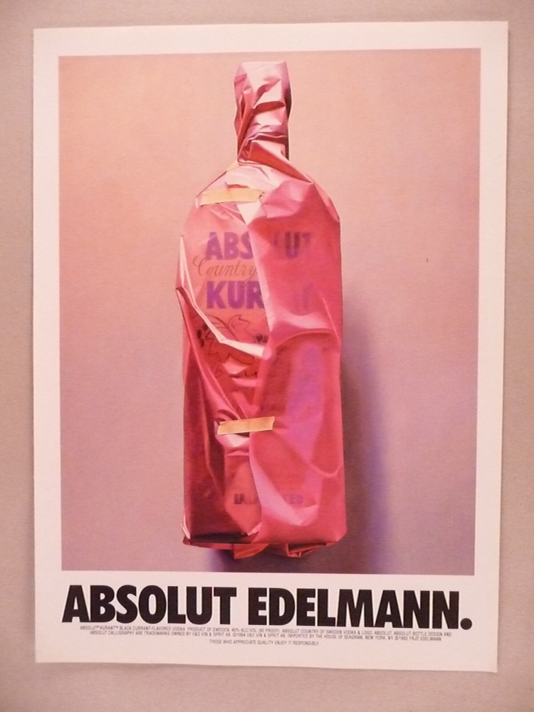 Absolut Vodka MAGAZINE AD - 1996 ~~ Absolut Edelmann