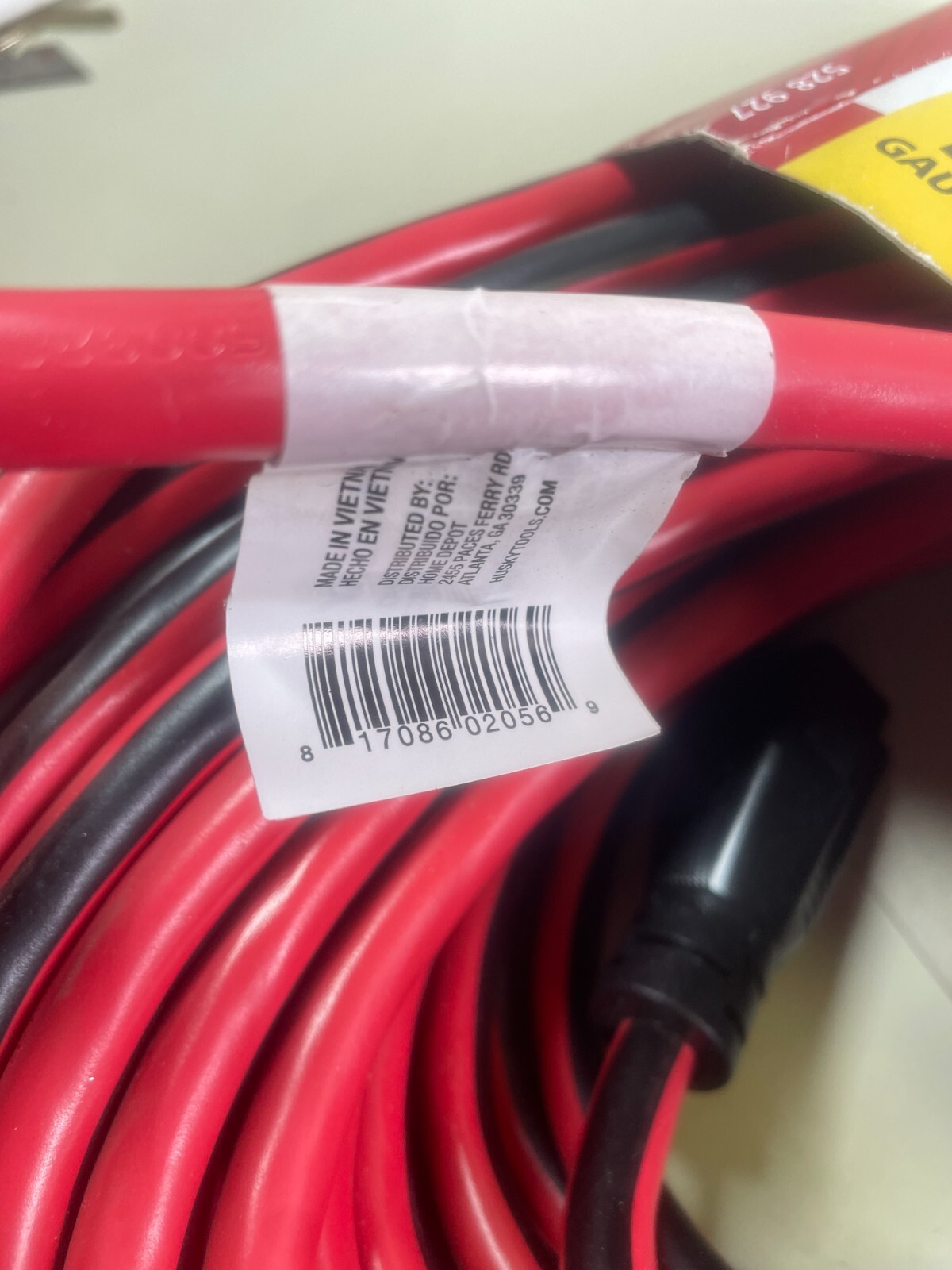Husky 100ft 12/3 Extension Cord Indoor Outdoor Extension Cable 528 927 Red Black