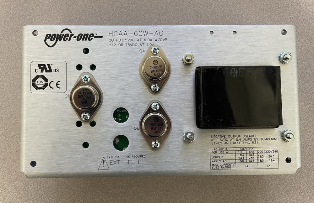 Power One 60W Triple Output Linear Power Supply - Model HCAA-60W-AG