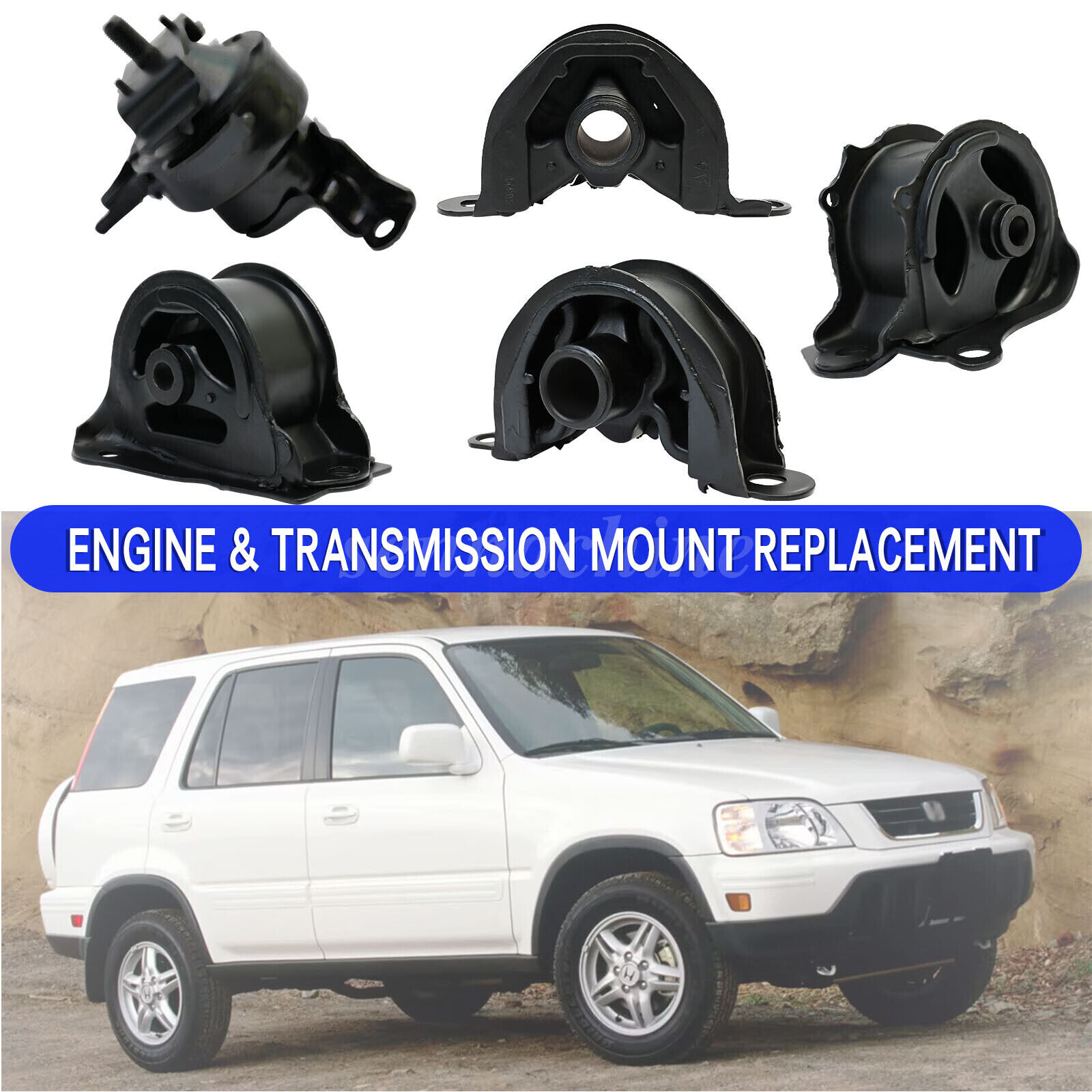 5pcs Engine Motor & Transmission Mount for 1997-2001 Honda CR-V CRV 2.0L