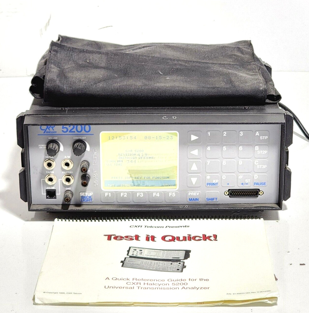 TELCOM UNIVERSAL CXR 5200 TRANSMISSION ANALYZER USED.