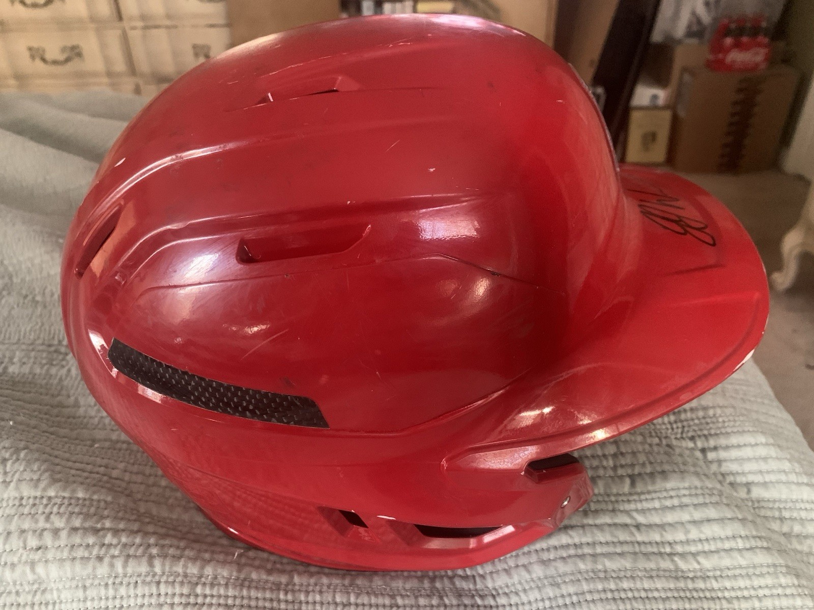 JJ Wetherholt Memphis Redbirds Game Used Autographed Batting Helmet - JSA COA