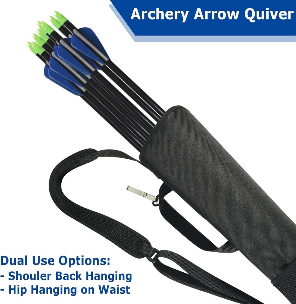 Versatile Archery Quiver with Adjustable Strap and Protective Hardened Bottom