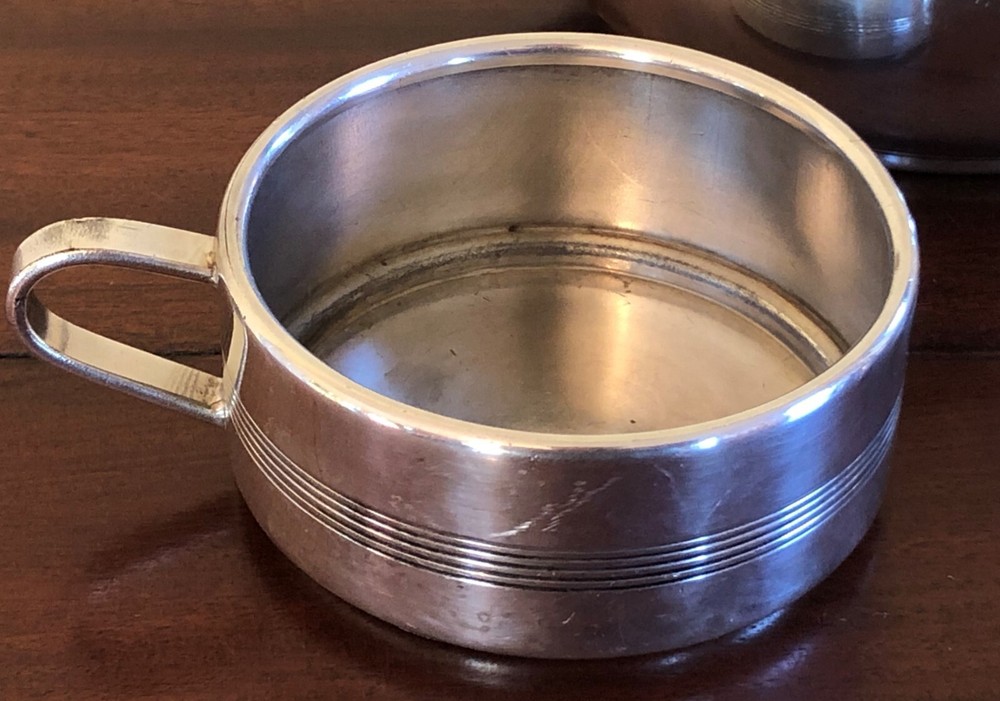 Unique Antique 4 Piece Apollo SIlverplate Stackable Tea Set Teapot Sugar Creamer