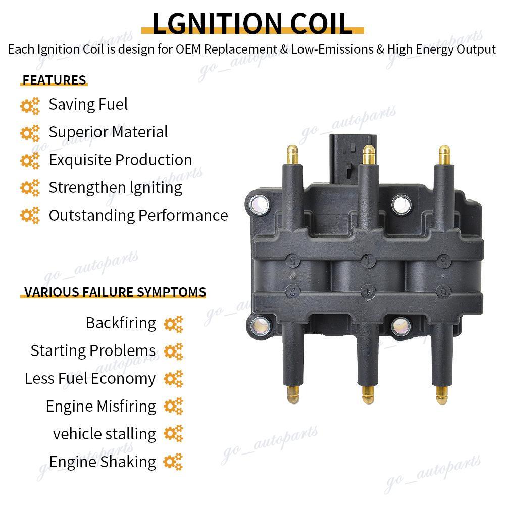 6X Spark Plugs + Wire Set & Coil Pack For Town & Country Grand Caravan 3.3L 3.8L