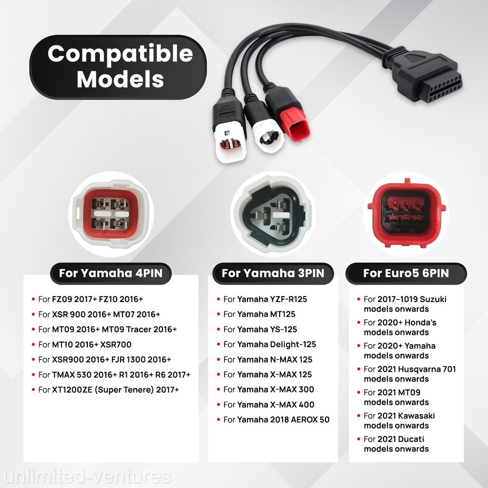 Diagnostic OBD2 Code Reader Engine Fault Scanner Tool for Yamaha FI Motorcycle