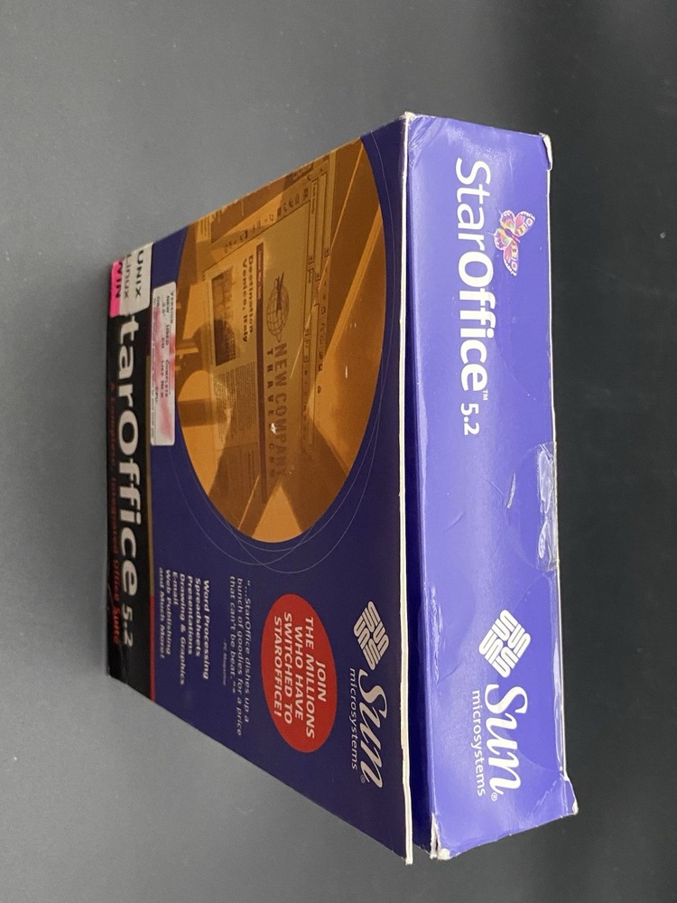 Vtg STAROFFICE 5.2 SUN Microsystems Software English CD-ROM 2000 LINUX Windows