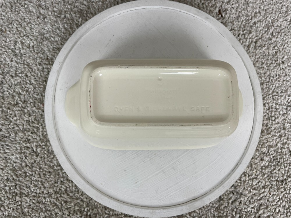 Pfaltzgraff 8"x4" Rectangular Filigree Mini Loaf Pan w/ Handle Off White